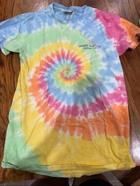 Simply Southern Multicolor Tie-Dye Spiral Kids Tee